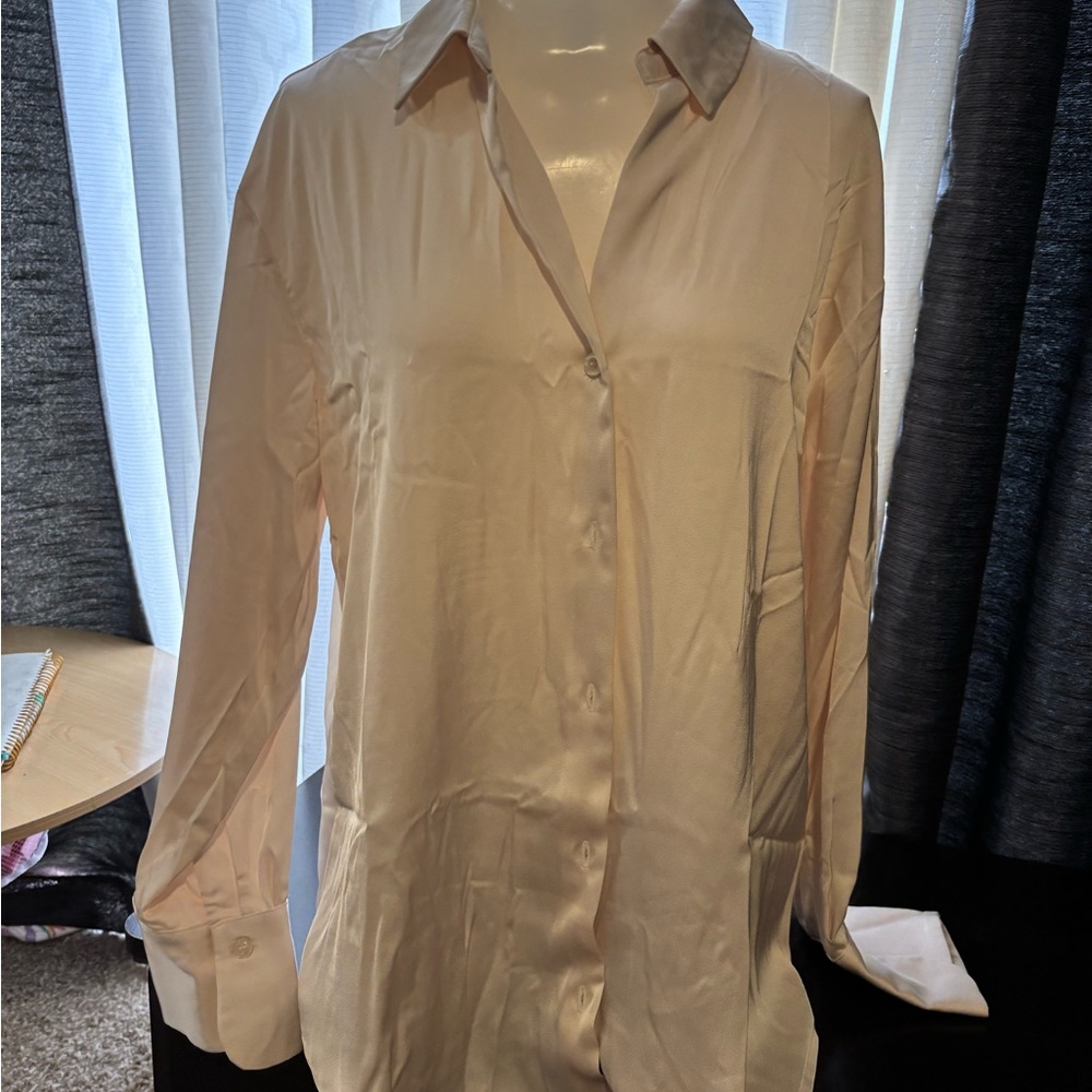 Silky Button-Up Shirt